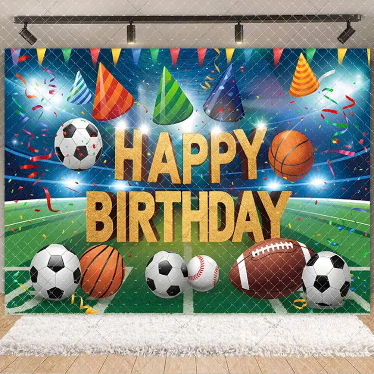 Fußball Hintergrund Fußball Ballon Hintergrund Junge Geburtstag Party Dekorationen Grün Blau Photo Booth Requisiten Für Kinder Kind Geschenke – Detail 9