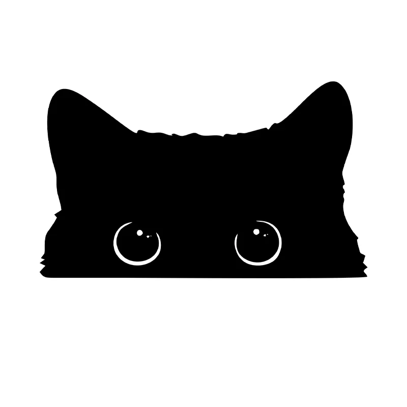 Car Stickers 1 piece Hot Poor Cat Is Stealing with Big Eyes Watch Vinyl Waterproof PVC Styling Cover