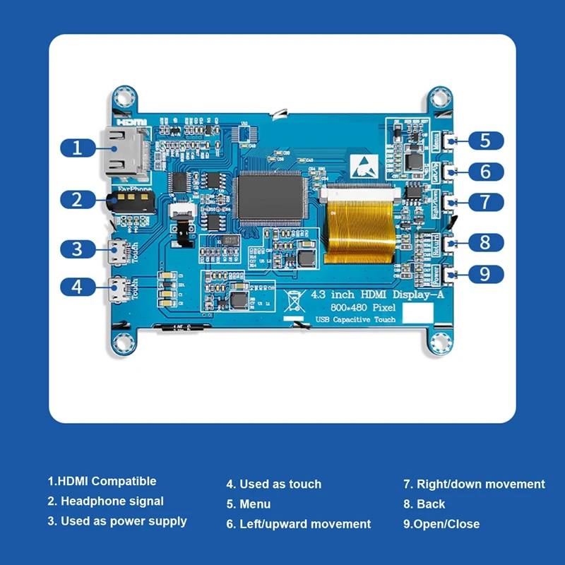 ABGZ-4.3 ġ LCD ȭ ÷  뷮  ġ ũ HDMI ȣȯ     