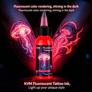 Set di Inchiostri Fluorescenti per Tatuaggi a 7 Colori da 30ml con Luce UV, Pigmento Professionale Reattivo ai Raggi UV per Tatuaggi Luminosi con Luce Nera