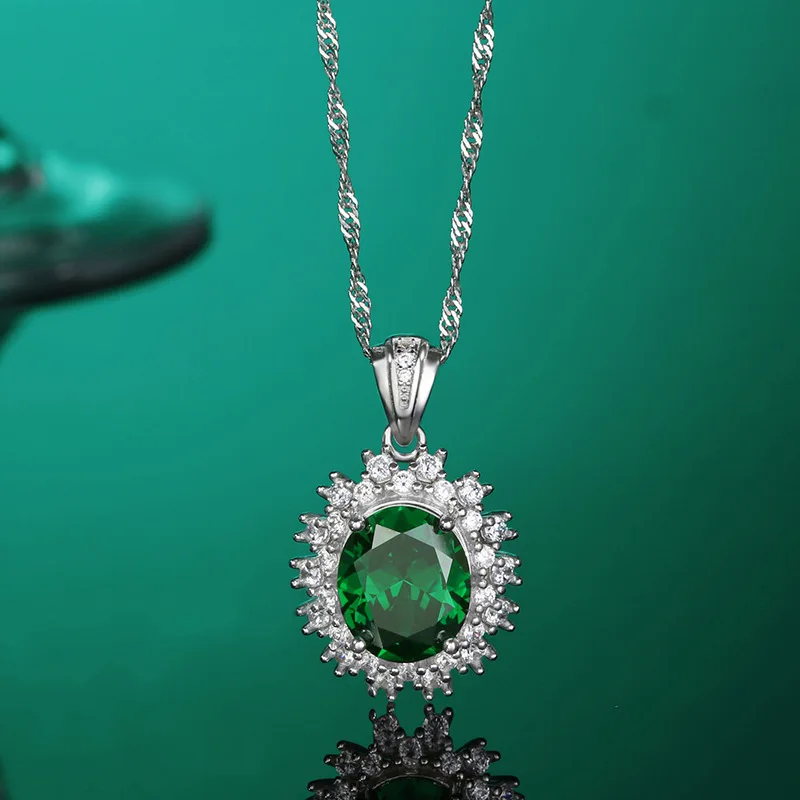 

Цепочка с кулоном из серебра 925 пробы, с имитацией бирюзы