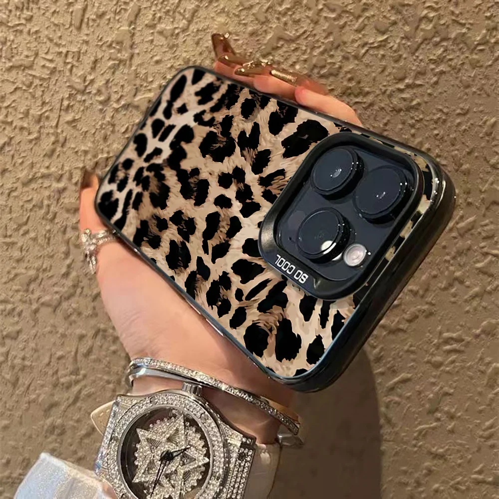 Leopard Print Hard Matte Phone Case - Stylish and Durable Cover