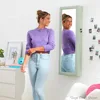 LED Mirror Jewelry Cabinet,  Armoire Organizer with Mirror, 2 Drawers, Lock, Cosmetic Tray, Shelves - White 6