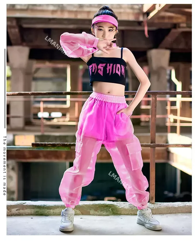 Conjunto Ropa Niñas 3 Piezas - Top Malla, Chaleco Y Pantalones Para Baile Y Verano