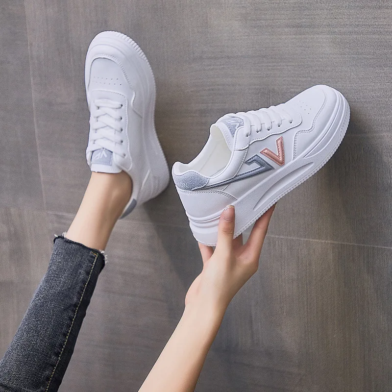 YeddaMavis Women Casual Shoes Spring New White Famale Sneakers Breathable Flowers Embroidered Lace-Up Women Sneakers Women Shoes