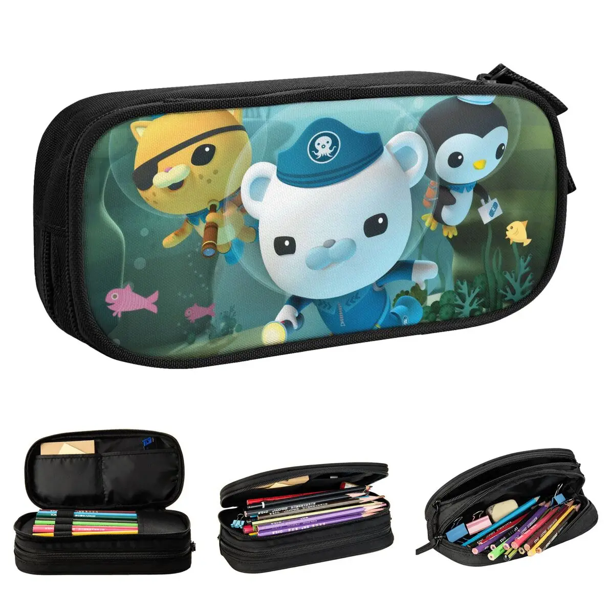 Kawaii The Octonauts Cartoon Anime Pencil Case Creative Pen Box Bags Girl Boy Large Storage Materiale Scolastico Regali Pencilcases