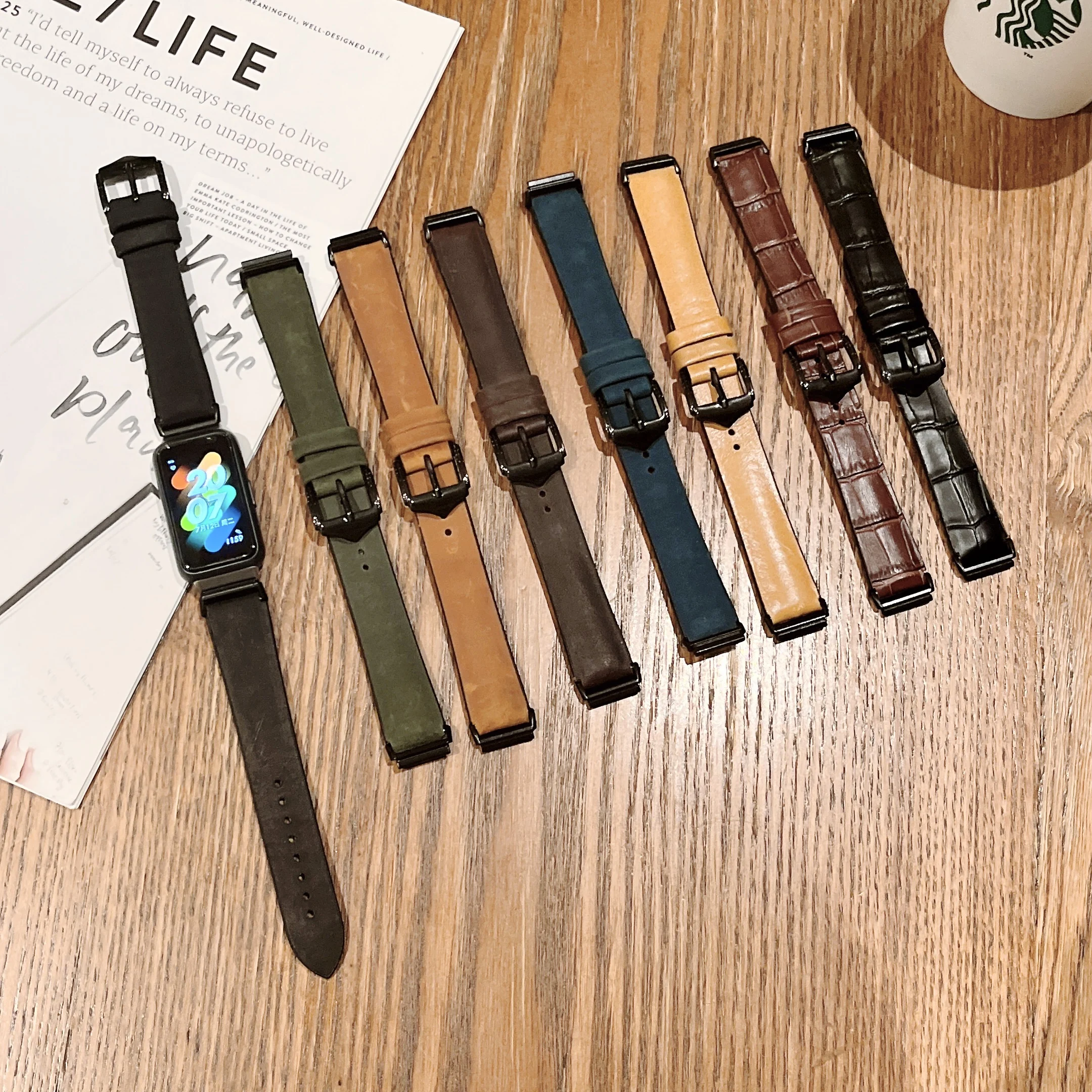 

Silicone+Leather Strap Correa For Huawei Band 7 Strap Smartband band Replacement Bracelet For Huawei Band 7