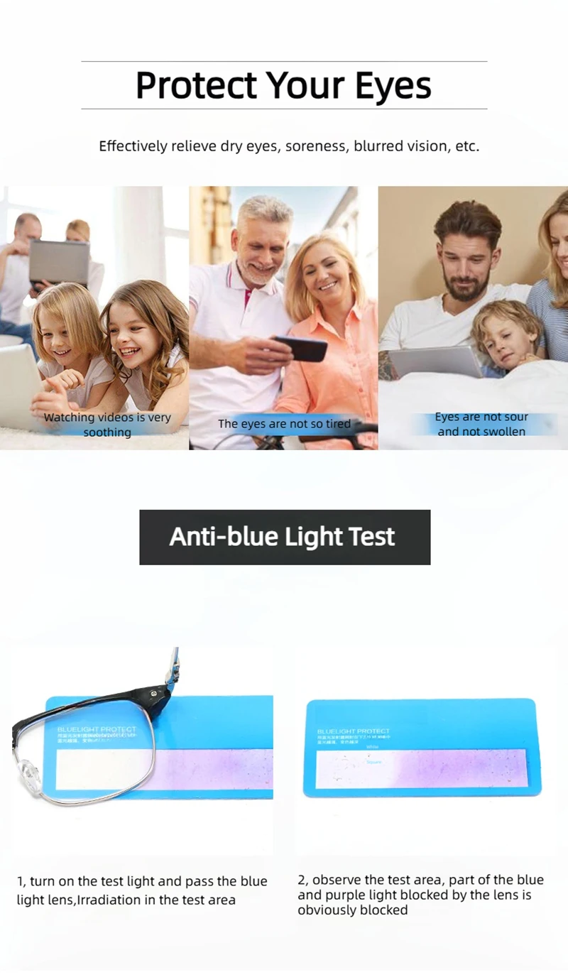 Luxus Halb-felge Anti-blaues Licht Gläser Männer Fashion Square Browline Männlichen Brille Täglichen Gebrauch Computer Telefon Brillen – Detail 3