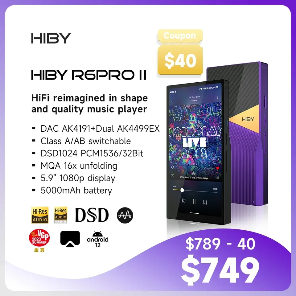 HiBy R6 Pro II / R6 Pro GEN 2 Android HiFi 音楽プレーヤー
