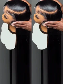 40 Inch 13X4 13X6 Hd Transparent Bone Straight Lace Front Wig 300 Density Brazilian Lace Frontal Wigs 100% Human Hair for Women 1