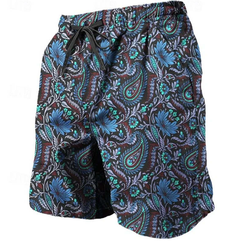 Trend Paisley Graphic Beach Shorts For Men Fashion Summer Cool 3D Printed Swim Trunks Casual Streetwear Oversized Short Pants 2