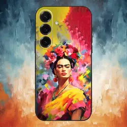 Frida Kahlo Art - Inspired Soft Black Phone Case - Samsung a50 30s 50s (Z1)