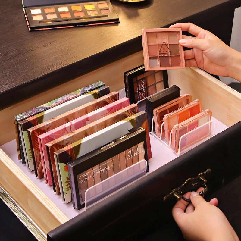 Eyeshadow Palette Organizer Makeup Storage Tray with Compartments Compact Cosmetic Rack for Women 3