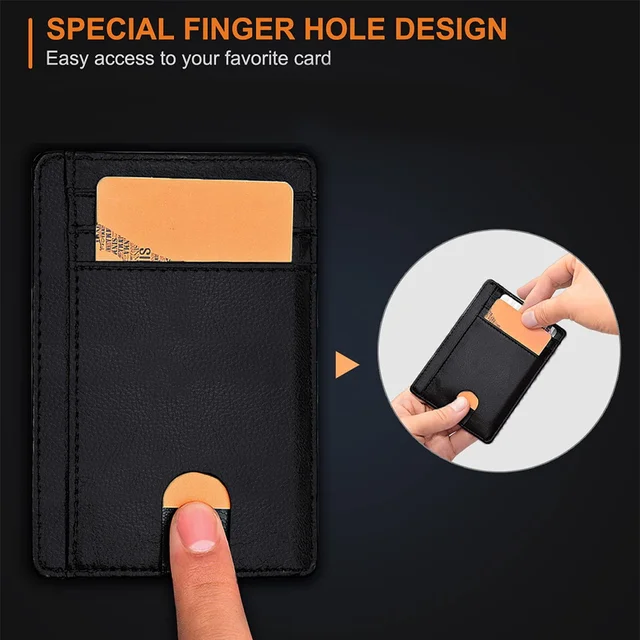 2024 Rfid Men Card Holder Wallets Pu Leather Customized Hasp Small Card Wallets Portable Slim Mini Wallet Business Male Purses 4