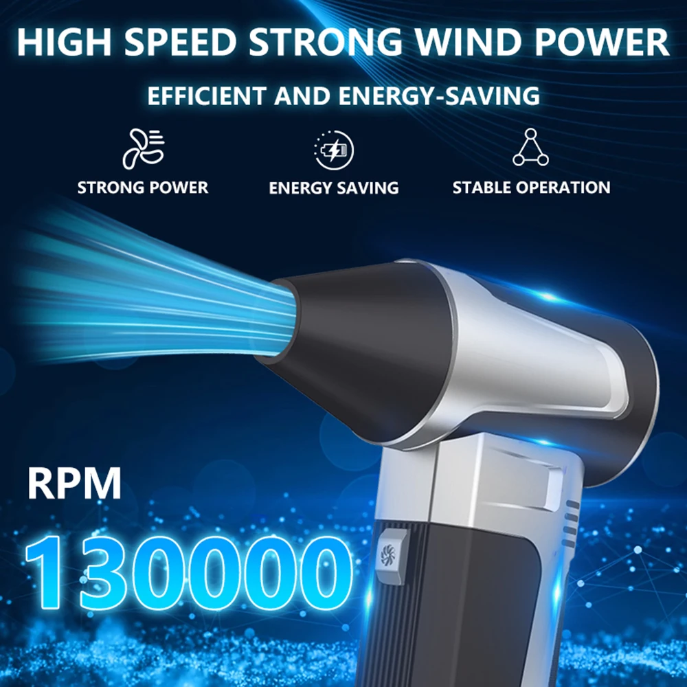 Ventilatore Turbo Ricaricabile 130000 Giri/min - Mini Soffiatore Per