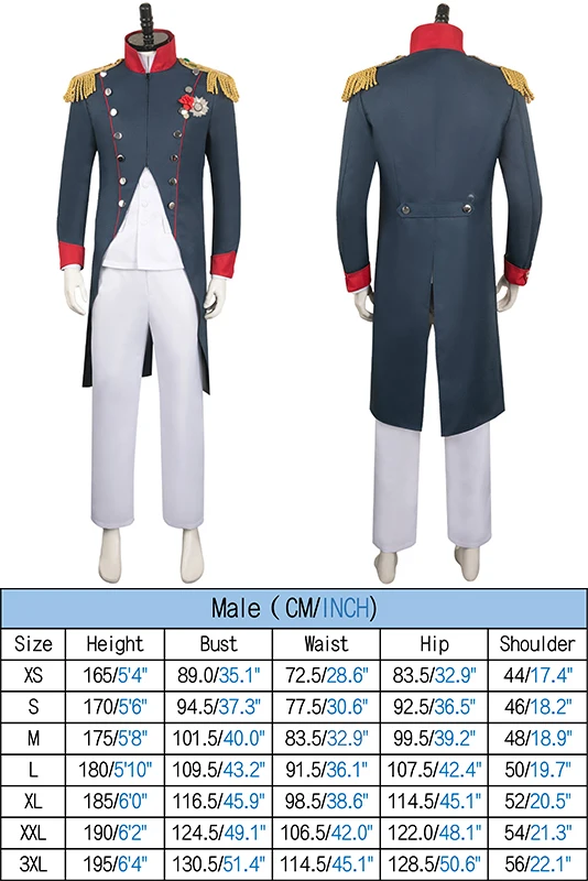 thumbnail image 1 of Disfraz de Napoleón para Cosplay, disfraz de fantasía, uniforme azul marino, traje de carnaval de Halloween, accesorios para hombres adultos, juego de rol masculino, 1 of 5