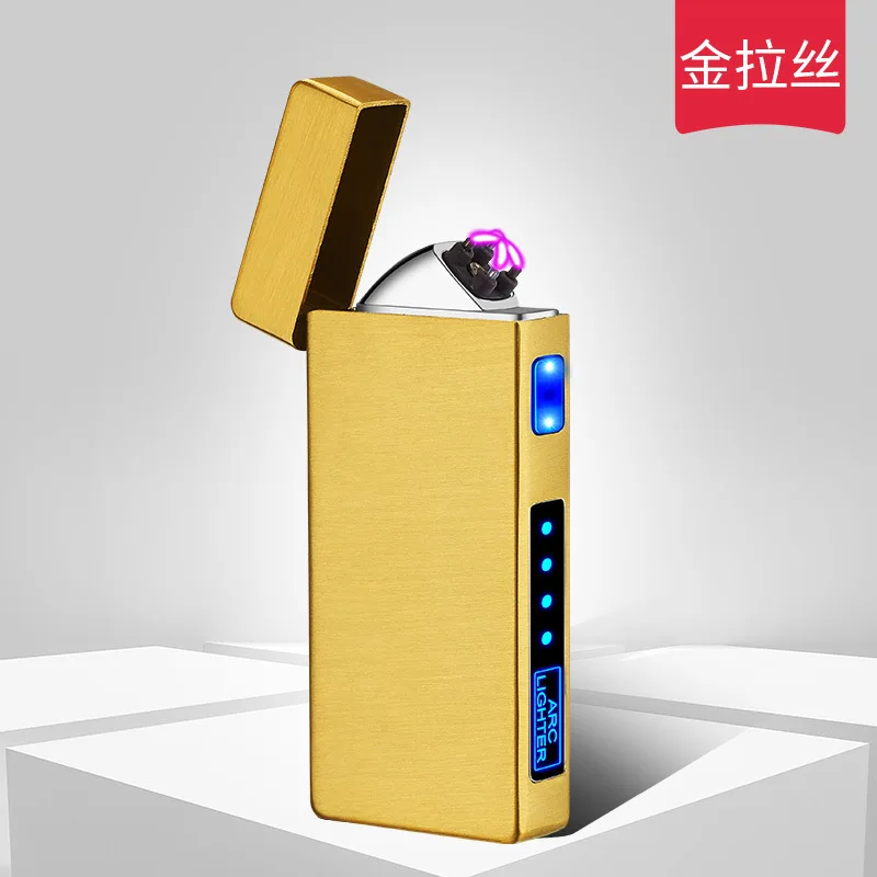 2022 NEW USB Metal Double Arc Windproof Plasma Lighter, Touch Sensor, LED Power Display, Men's Gift Cigarette Accessories 3