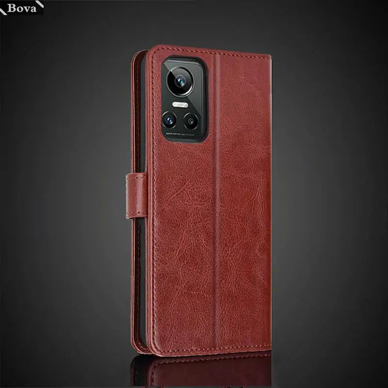 카드 홀더 Pu 가죽 커버 케이스 OPPO Realme GT Neo 3 플립 커버 레트로 지갑 가방 장착 케이스 Business Fundas Coque