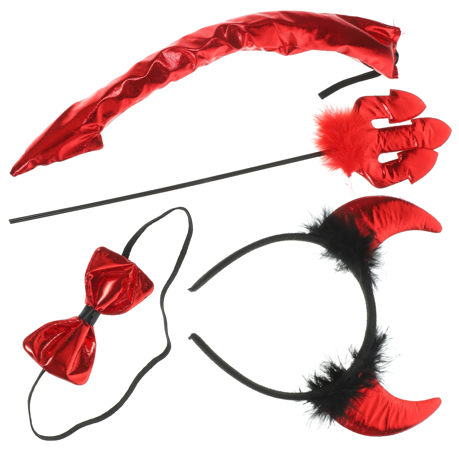 

1 Set Of Cosplay Hair Band Tail Pitchfork Bow Tie Costume Decor Set Party Cosplay Accessories