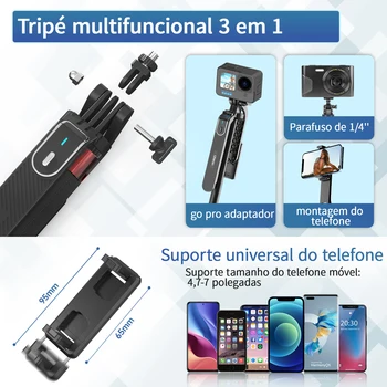 Ulanzi MA09 1.8m Selfie Stick Tripé para iPhone 16 15 Android Phone com Controle Remoto Suporte de cabeça esférica panorâmica U200 VL49 Kit