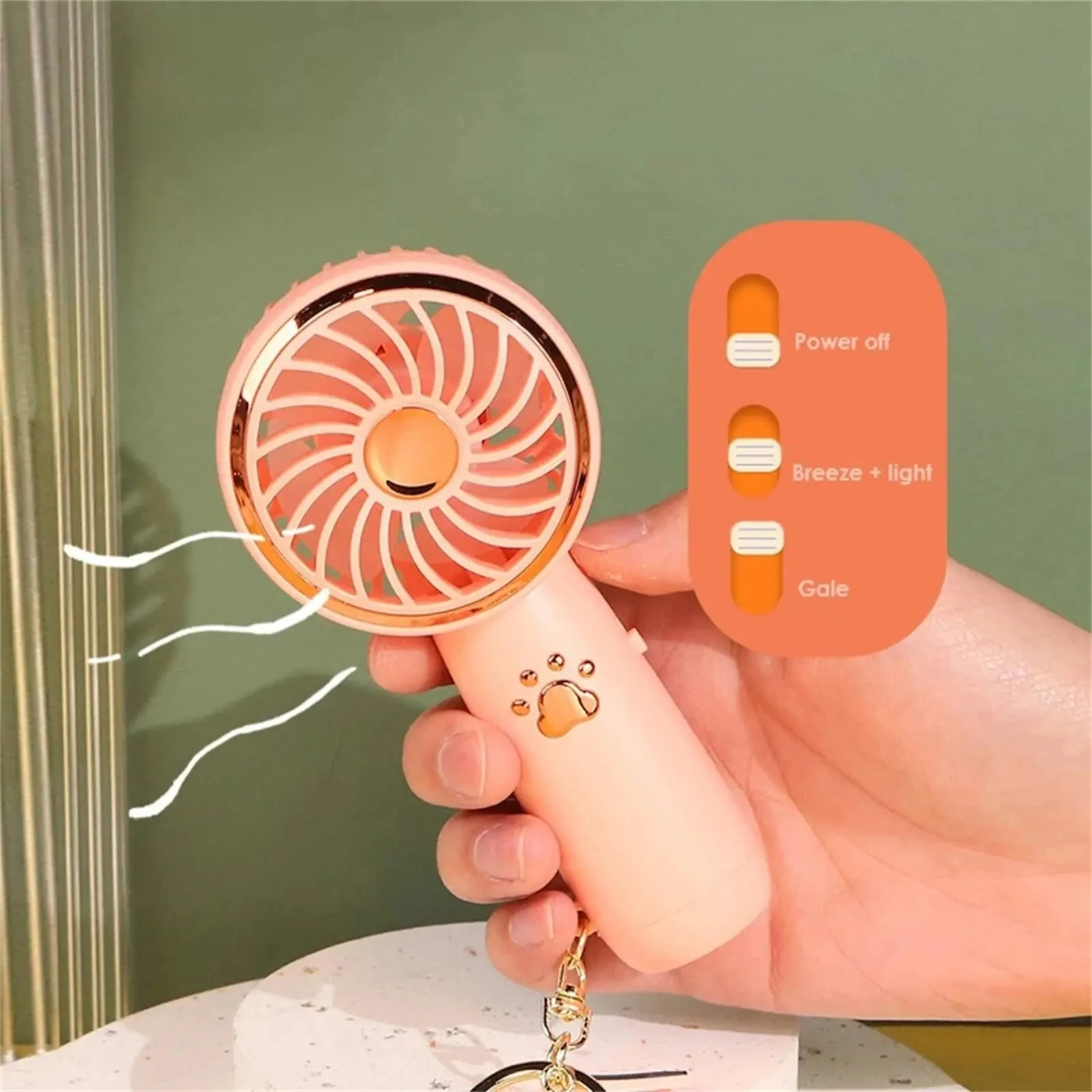 Mini Fan Cute Cartoon Portable Rechargeable USB Handheld Fan Outdoor Family Easy To Carry High Value Mini Fan