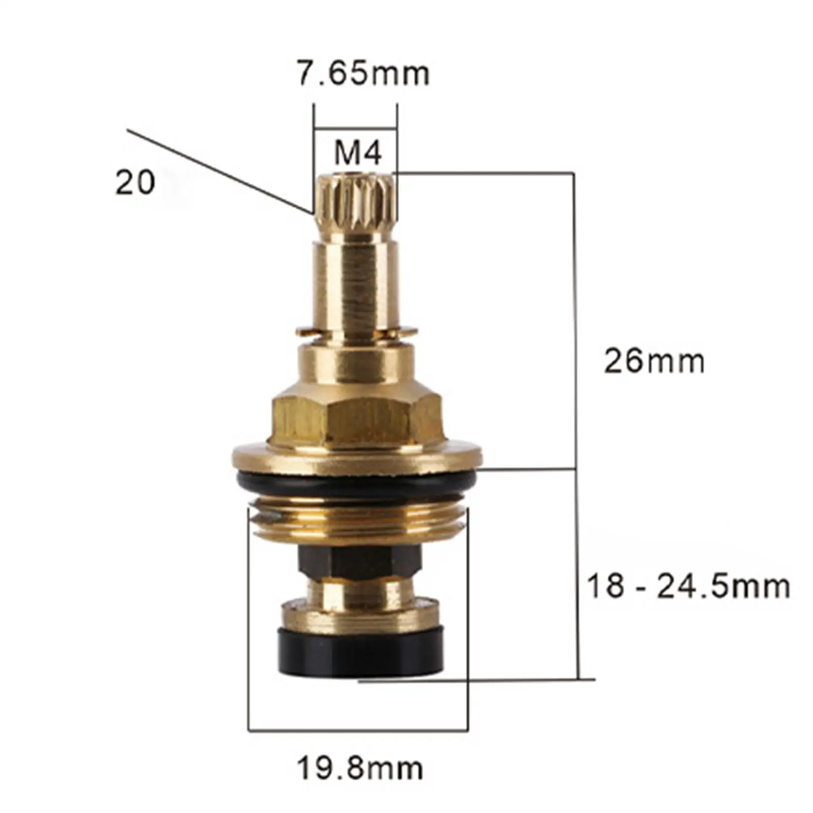Faucet Tap Valve Spool Replacement Parts Wear Resistant M4 Screw 20 Tooth for