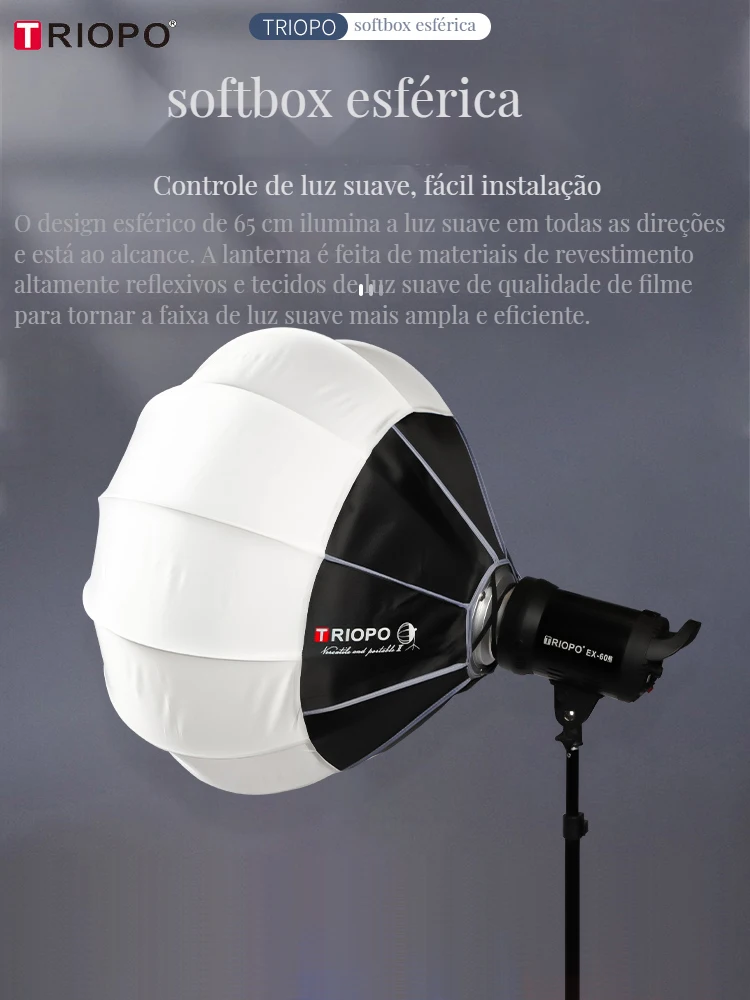 TRIOPO Lantern Softbox Light Modifier 55 65cm 85 Quick Release For Sokani X100 COLBOR Godox Aputure Bowens Mount LED Video Light photography softbox,bowens mount softbox,portable softbox