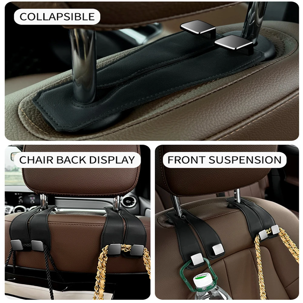 Car Headrest Hook Dual Hook 20KG Load-Bearing Alloy Hanger Tool