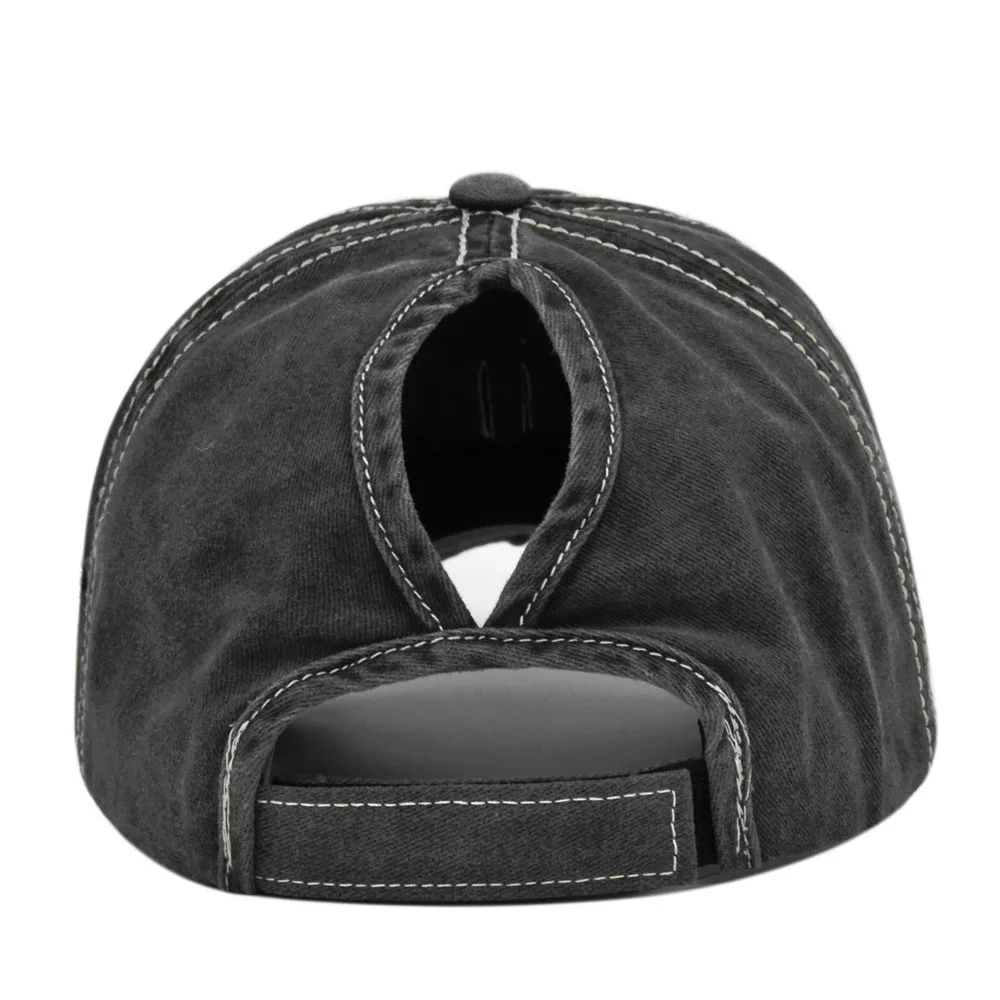 Baseball Cap Women Ponytail Washed Cotton Sun Female Pentagram Sequins Hip Hop Snapback Adjustable Sport Golf