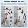 All metal 10 inch rain shower head, square shower head combination, high pressure handheld shower wand, 16 inch adjustable 6