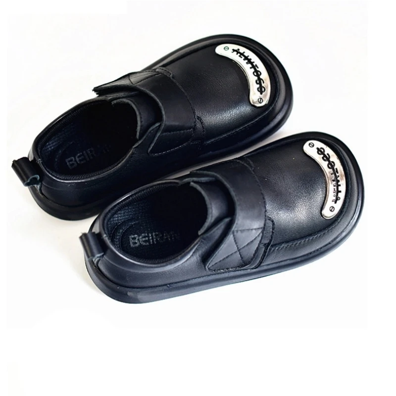 Full Grain Leather Boys Leather Shoes Spring Autumn Cow Baby Girls School Shoes Children's Casual Flat