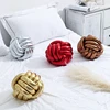 Inyahome Silver Knotted Ball Throw Pillow Ultra Soft Companionship Decorative Hand-woven Knotted Pillow Sofa Cushion for Bedroom 5