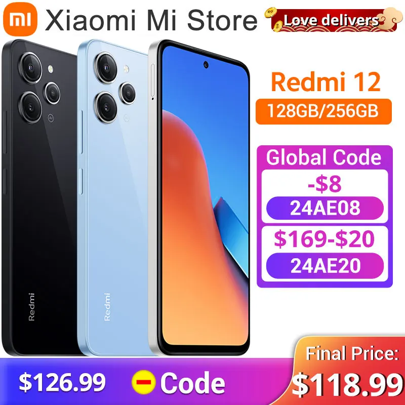 Versione Globale Xiaomi Redmi 12 Mtk Helio G88 18W Ricarica Batteria 5000Mah 90Hz Display 50Mp Ai Tripla Fotocamera Ip53