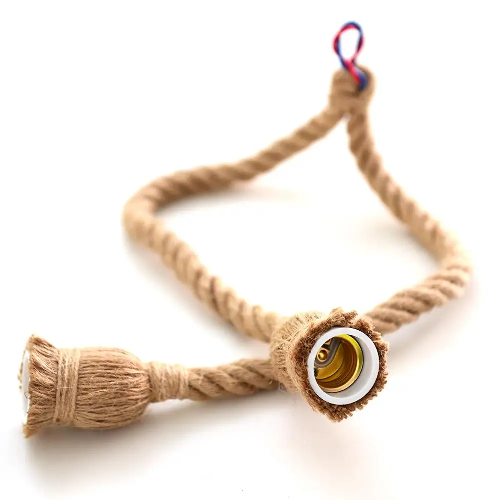 220V E27 Lamp Base Vintage Hemp Rope Electric Cord Wire DIY Pendant Garland String Lights Decorative Light Bulb Holder lamp holder lamp bulb holder lamp base lamp socket adapter led lamp base