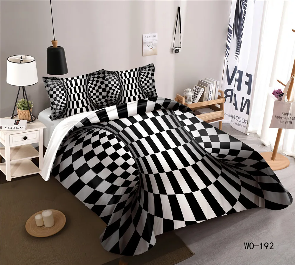 3D Geometric Duvet Cover King/Queen SizeThreedimensional Bedding