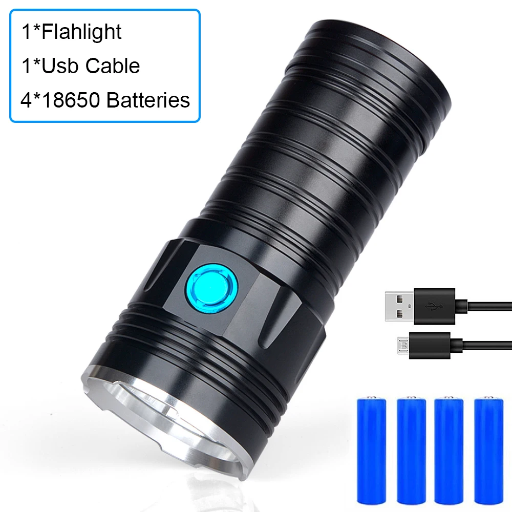 Powerful LED Flashlight Super Bright Ultra High Lumens Linternas 18*XML T6 Taschenlampe Waterproof Torch Light USB Rechargeable usb rechargeable torch Flashlights