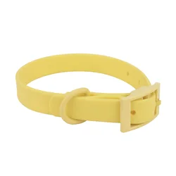Adjustable Waterproof PVC Pet Collar for Cats and Dogs in Imitation Silicone Finish (YELLOW)