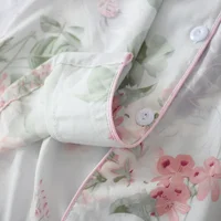 Summer new ladies pajamas suit viscose buckle comfortable man-made cotton short-sleeved shorts two-piece home service set women - Image 5