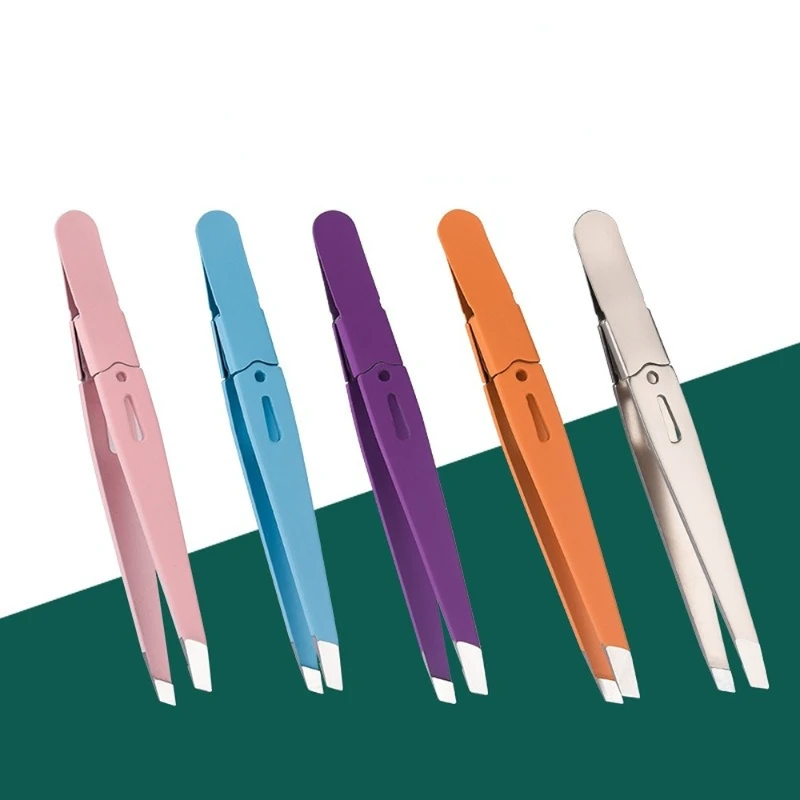 Eyebrow Tweezer Colorful Hair Beauty Fine Hairs Puller Stainless Steel