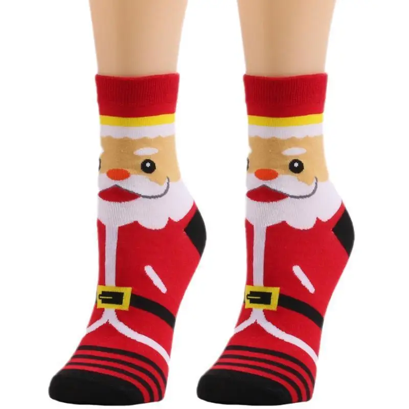 New Christmas Socks Creative Elk Snowman Elk Warm Mid Tube Socks Cartoon Christmas Series Winter Warm Cotton Socks Wholesale