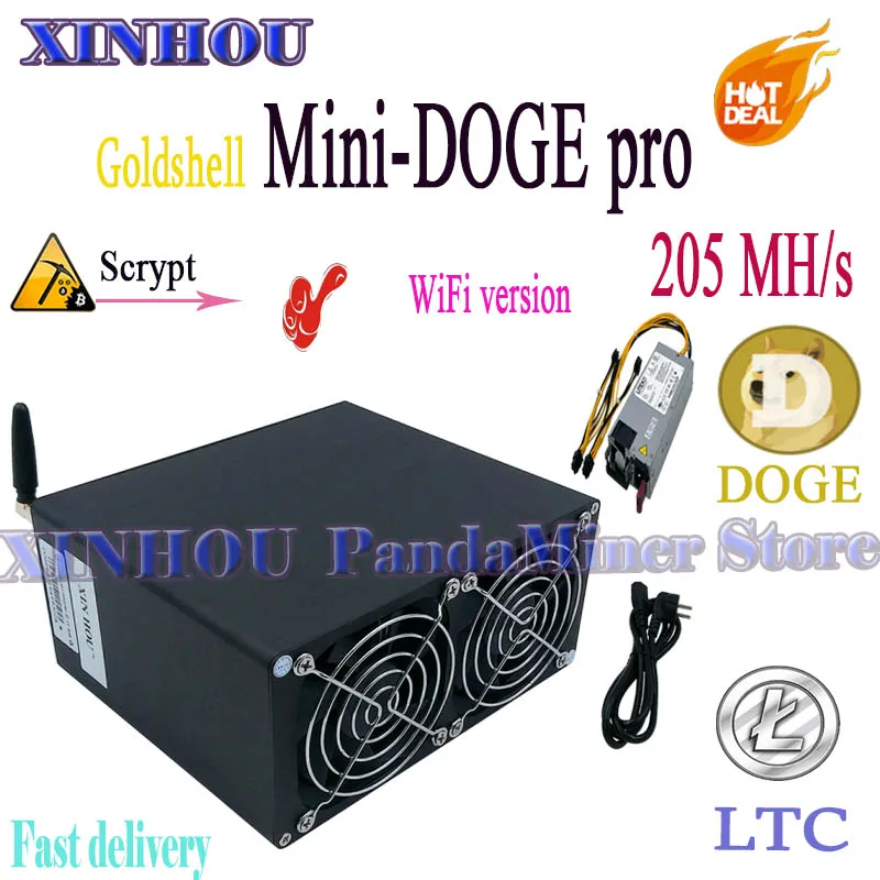 

New Goldshell Mini-DOGE pro WiFi version 205MH/s Scrypt Dogecoin LTC miner Better than Asic KD-BOX LB-BOX CK-BOX HS-BOX ST-BOX