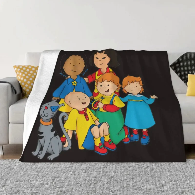 

Caillou Family Anime Cartoon Blanket Flannel All Season Breathable Lightweight Thin Throw Blanket for Home Couch Quilt