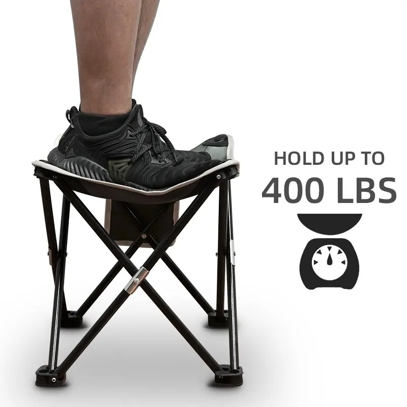 Retractable Stool Ice Anchor Drill Adapter 1Pcs Portable Folding Stool With Carrying Bag 400 Lb Capacity For Outdoor Walking Hiking Fishing