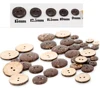 300pcs/lot 2 hole natural coconut buttons round sewing flatback brown colors 9mm/10mm/11.5/12.5mm/15mm free shipping COCO004 4