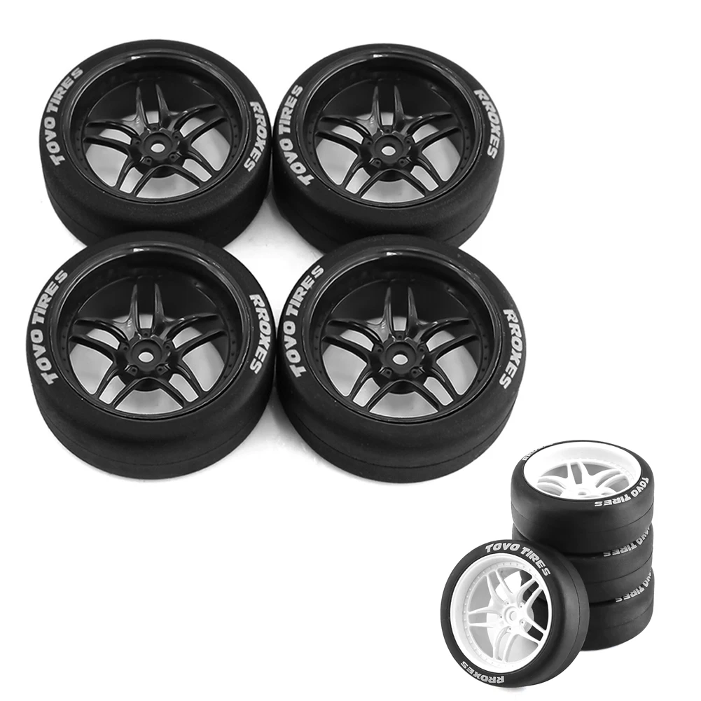 

Rc Car 65mm Tire With Wheel Rim Compatible For 1/10 RC Car TAMIYA HPI Xv01 Tt02 WRC Carnival Rally Replacement Accessories