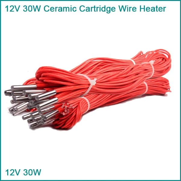 12V30W Ceramic Cartridge Heater single-head electric heating tube pipe rod for 3D printer parts