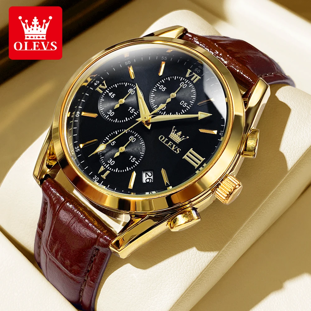 Montre élégante en quartz avec bracelet en cuir™ de Olsen & Olsen