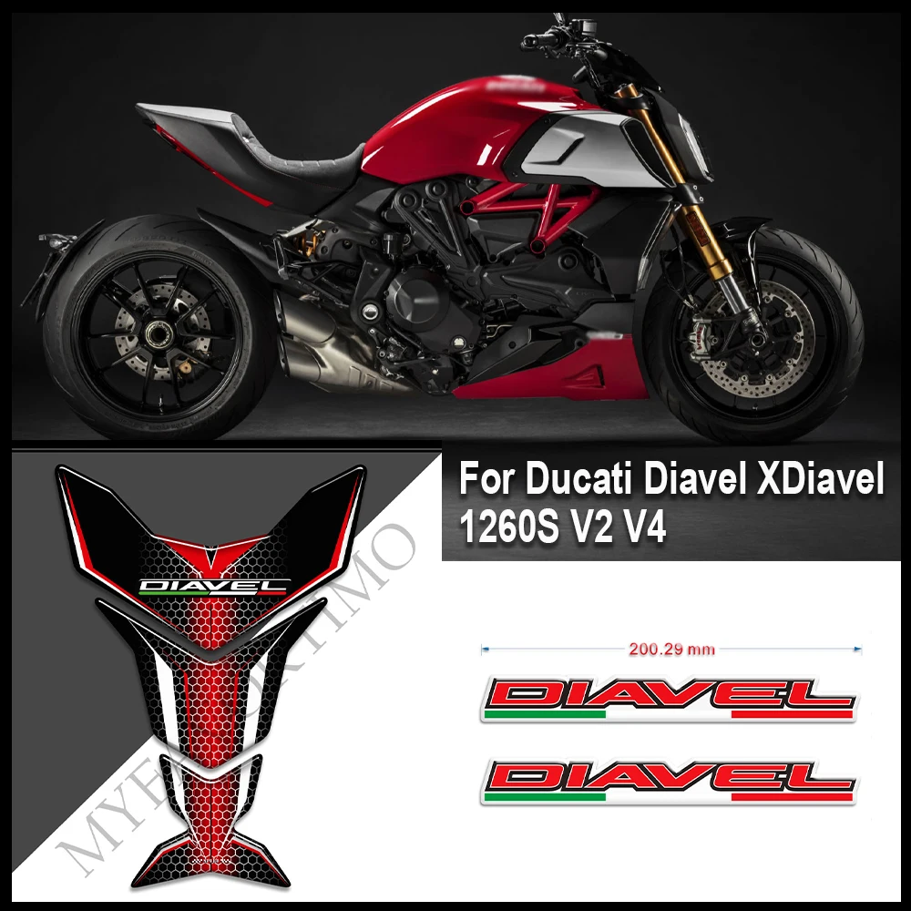 Motorcycle Stickers For Ducati Diavel XDiavel 1260S V2 V4 Tank Pad   Knee Kit Gas Fuel Oil Protector Emblem Logo Fender maisto 1 12 ducati x diavel s die cast vehicles collectible hobbies motorcycle model toys