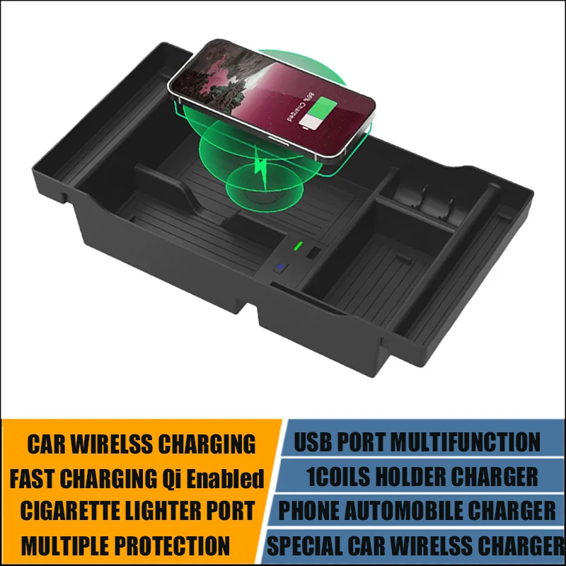 

Электронное зарядное устройство для телефона, быстрое автомобильное зарядное устройство для Chevrolet Silverado GMC Sierra 1500 2500 3500-2019, подлокотник