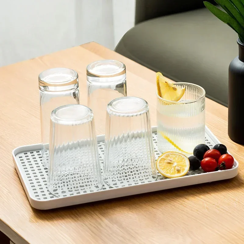 Kitchen tray fruit drain rectangular bowl rack chopsticks box storage water cup drain fruit basket tea organizer